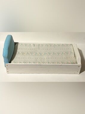 Vintage Barbie Size Fashipn Doll Bed with Mattress Floral Design